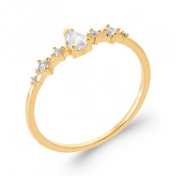 Bague Goutte épaulée d'...