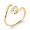 Bague Vague Plaqué or 750/000 Oxyde de zirconium