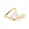 Bague Vague Plaqué or 750/000 Oxyde de zirconium