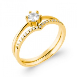 Bague Solitaire double...