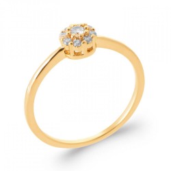 Bague Solitaire Halo Plaqué...