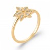 Bague Fleur Plaqué or 750/000 Oxyde de zirconium
