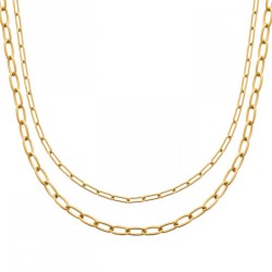 Collier Double Chaîne Acier...