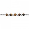 Bracelet Acier 316L PVD Oeil de tigre 21cm Homme