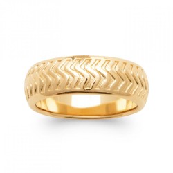 Alliance Motif Vague Plaqué or 750/000 Homme