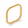 Bague Carrée Torsadée Plaqué or 750/000
