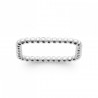 Bague Carrée Boule Argent rhodié