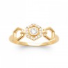 Bague Forme géométrique Hexagone Plaqué or 750/000 Oxyde de zirconium