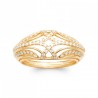 Bague Dôme Ajourée Plaqué or 750/000 Oxyde de zirconium Microsertis