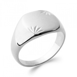 Chevalière Argent Rhodié pour homme Gravable
