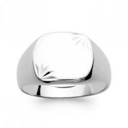 Chevalière Argent Rhodié pour homme Gravable