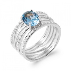 Bague Croisée Argent rhodié...