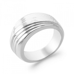 Bague Bandeau Strié Argent...