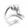 Bague Serpent Argent rhodié Homme
