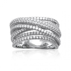 Bague Croisée Dôme Oxydes...