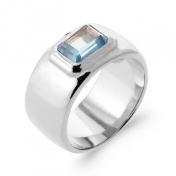 Bague Tube Argent rhodié...