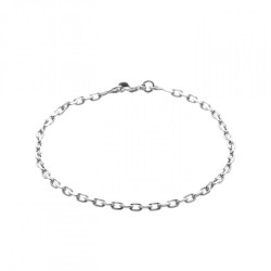 Chaîne Forçat diamantée - Argent Rhodié - Homme Femme - Largeur 2,6mm