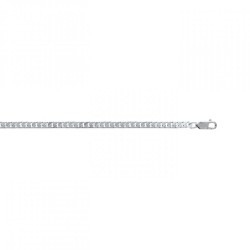 Chaîne Gourmette diamantée 4 faces - Argent - Homme - Largeur 4mm