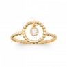 Bague Boules Breloque Plaqué or 750/000 Oxyde de zirconium