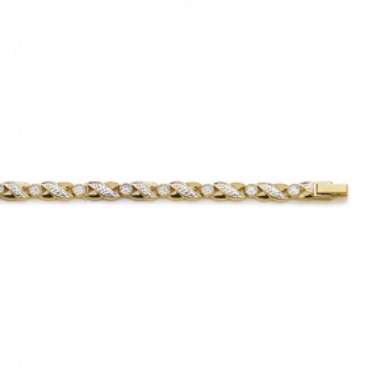 Bracelet Luxe Plaqué Or - Oxyde de Zirconium - Femme - 19cm